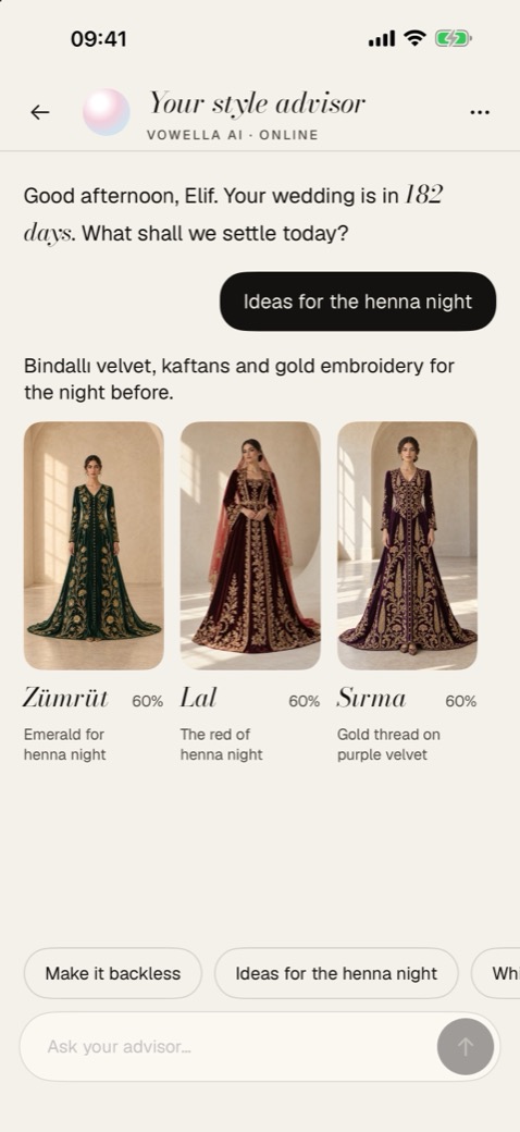Vowella style advisor chat